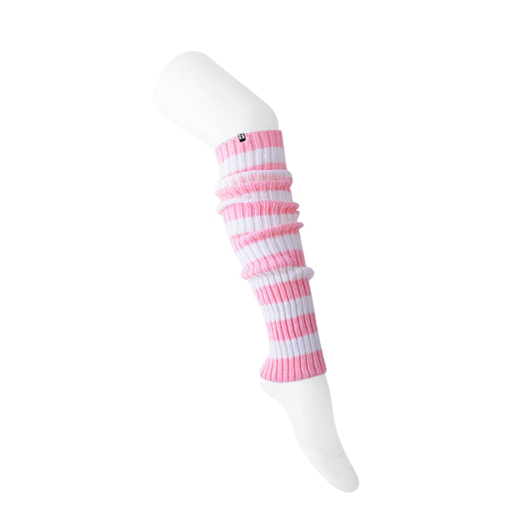 TUK Shoes Leg Warmers Pink & White Stripe