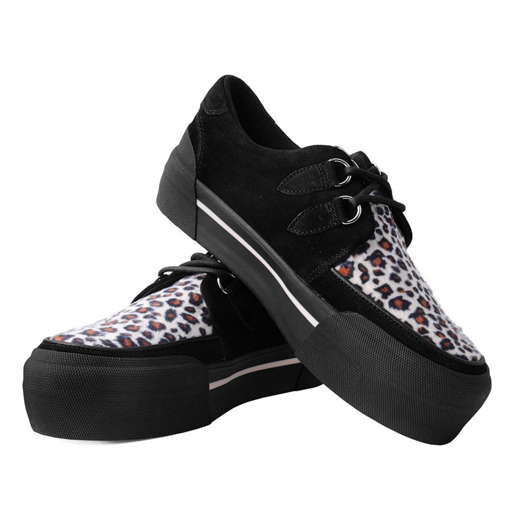 TUK Shoes Creeper Sneaker Stacked Leopard Suede