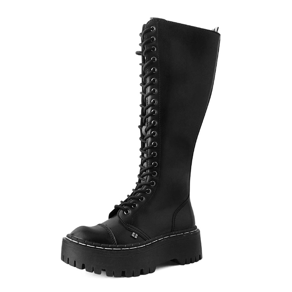 TUK Shoes Double Decker 20-Eye Boot Black TUKskin