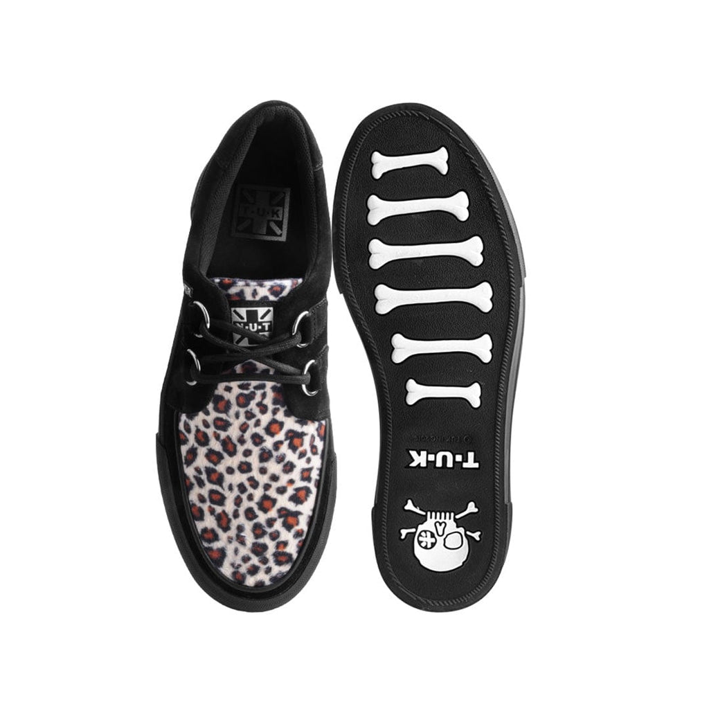 TUK Shoes Creeper Sneaker Stacked Leopard Suede