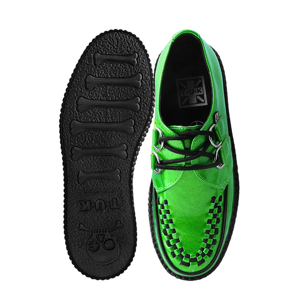 TUK Shoes Viva High Creeper Lime Metallic Sparkle PU