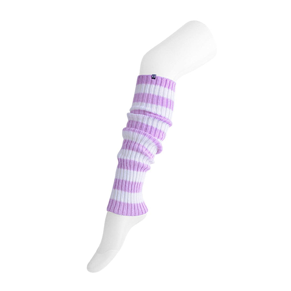 TUK Shoes Leg Warmers Lilac & White Stripe