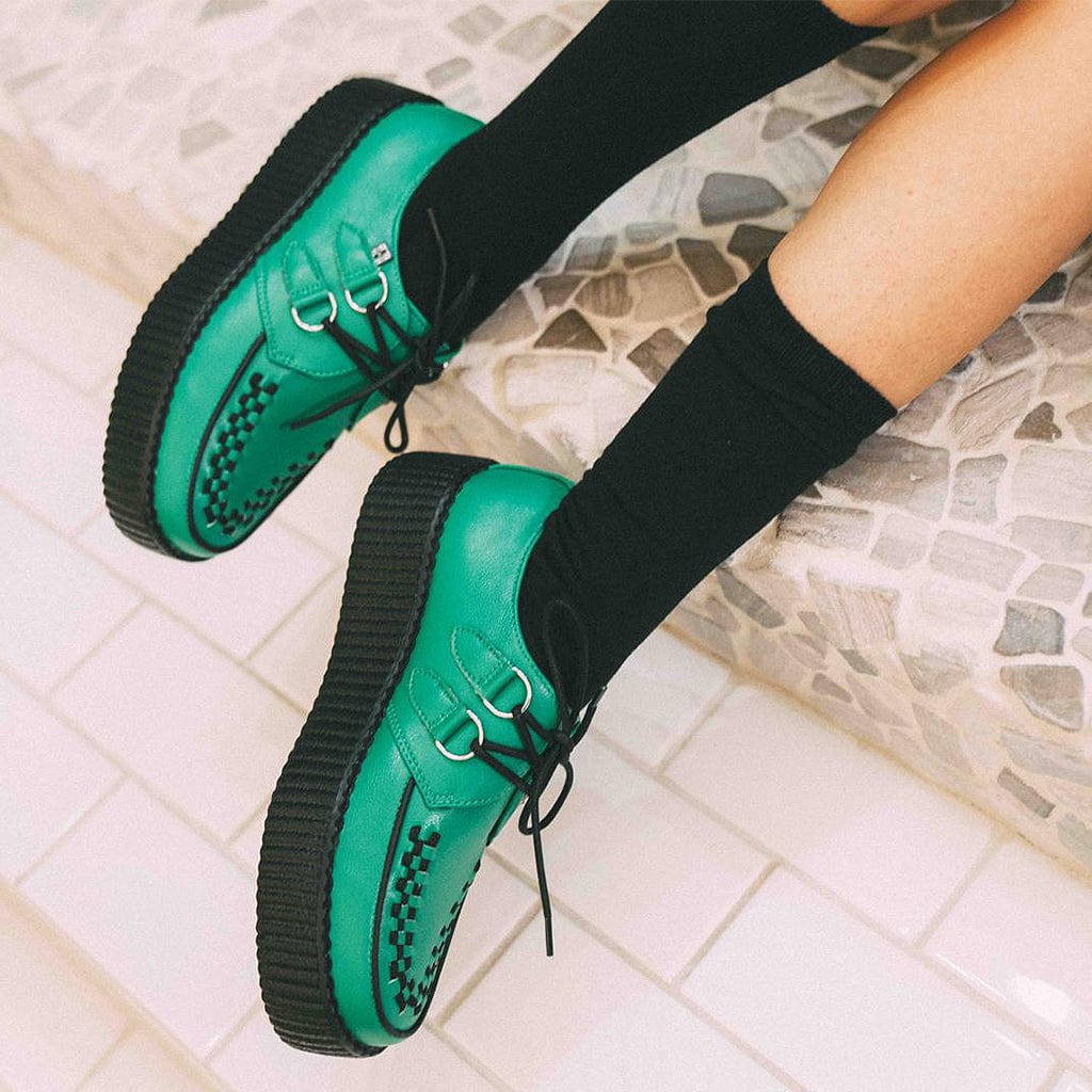 TUK Shoes Viva High Creeper Green Vegan TUKskin™