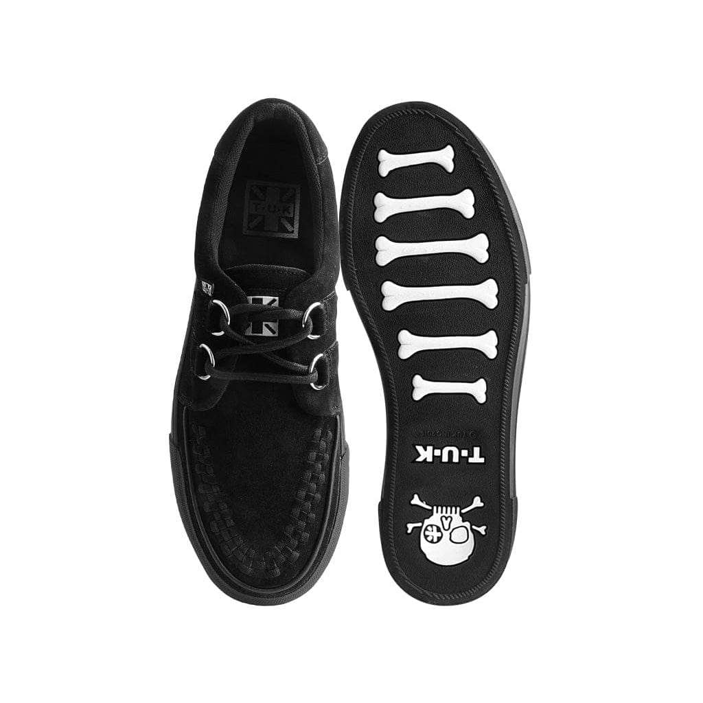 TUK Shoes Creeper Sneaker Stacked Black Suede