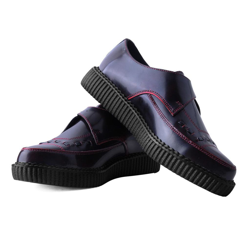 TUK Shoes Pointed Creeper Burgundy Rub Off Leather