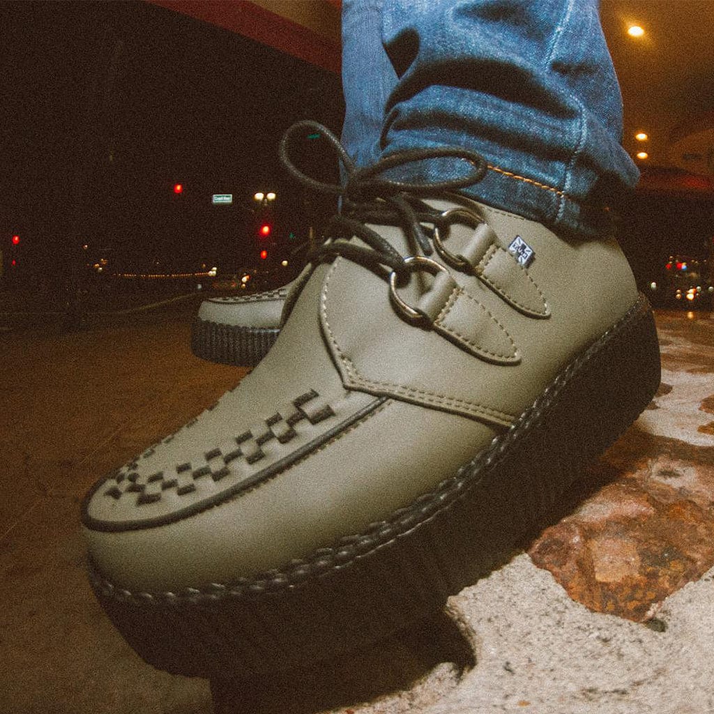 TUK Shoes Viva High Creeper Dark Green Vegan TUKskin™