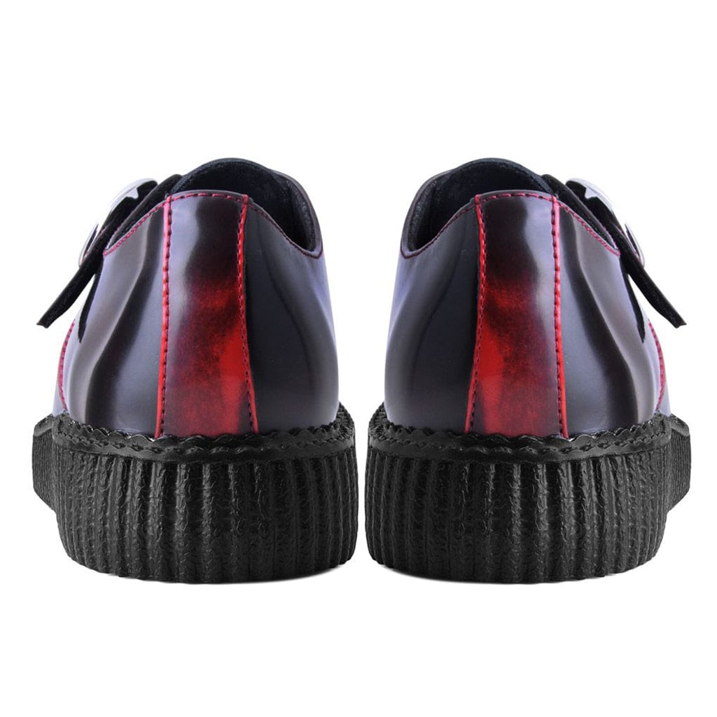 TUK Shoes Pointed Creeper Burgundy Rub Off Leather