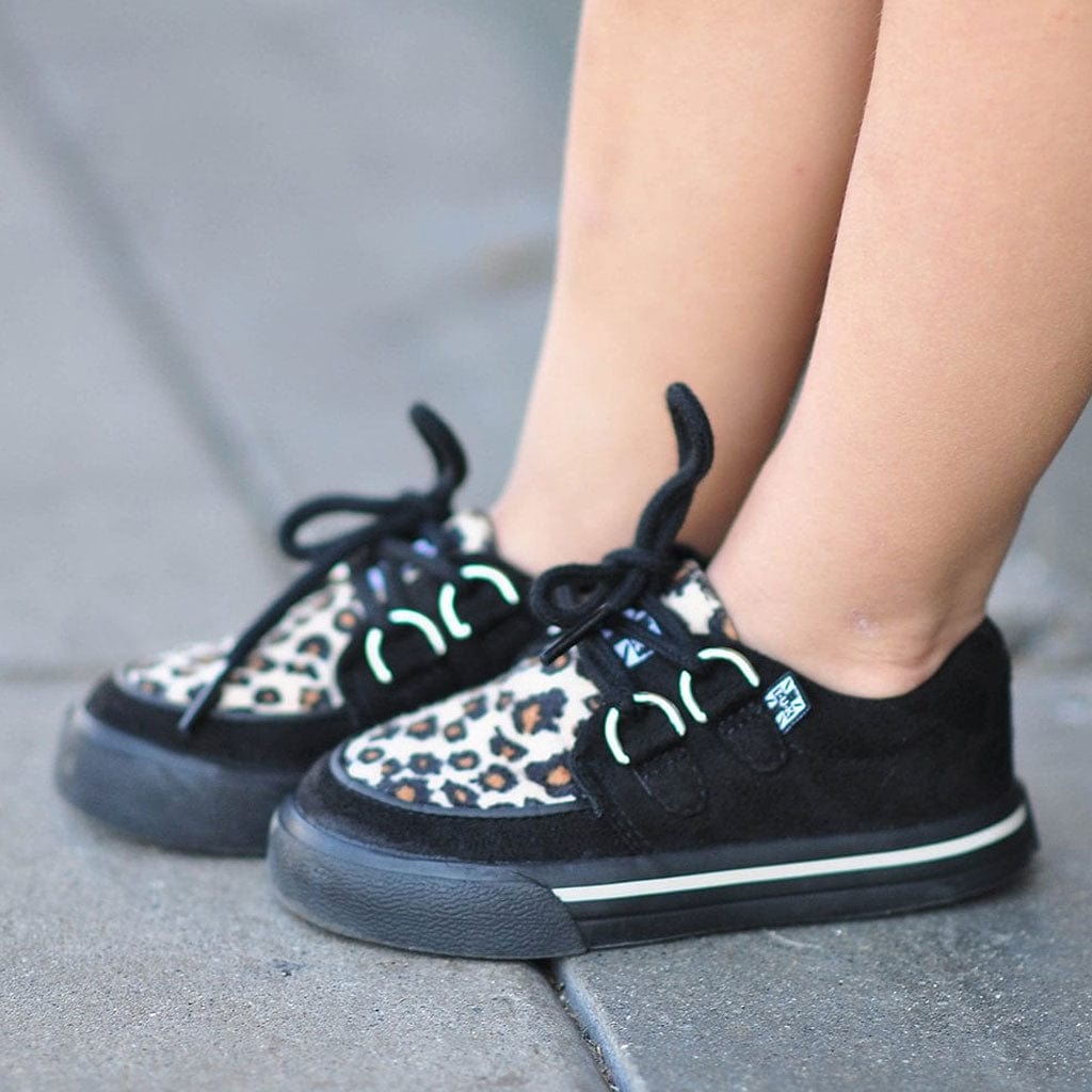 TUK Shoes Baby Creeper Sneaker Black & Leopard Print