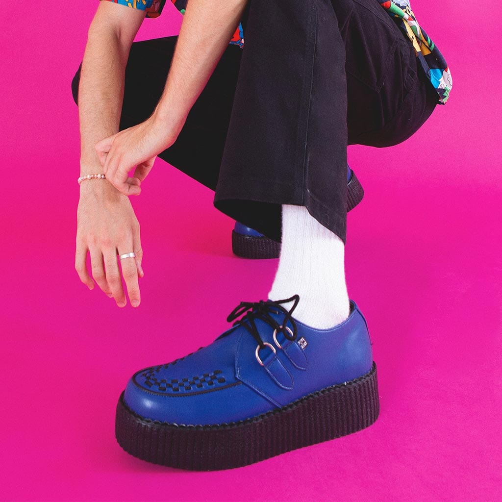 TUK Shoes Viva High Creeper Blue Vegan TUKskin™