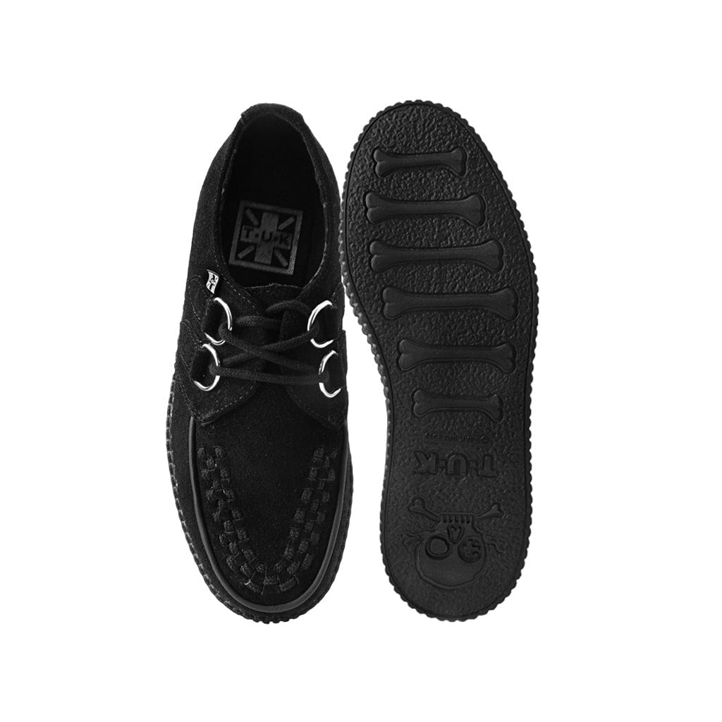 TUK Shoes Viva Ultra Low Round Toe Creeper Black Suede