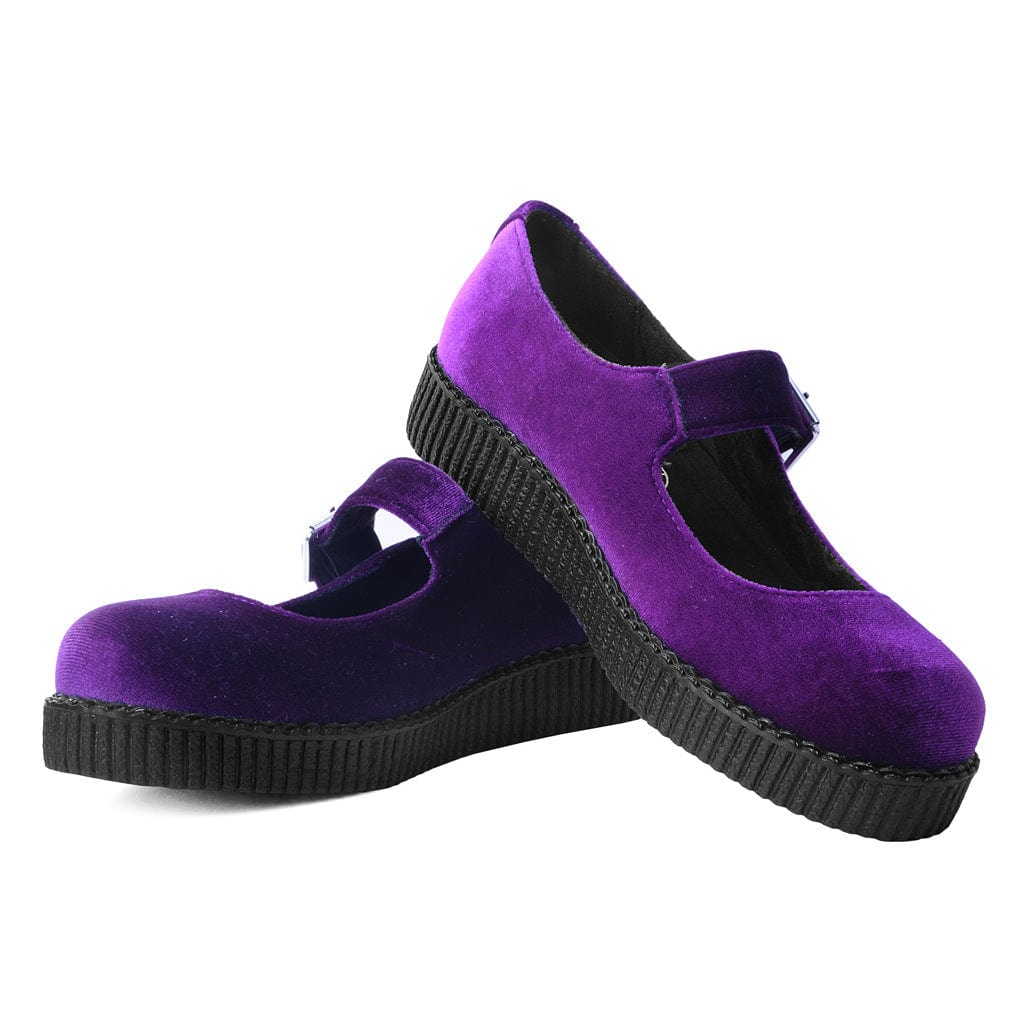 TUK Shoes Viva Flex Mary Jane Purple Velvet