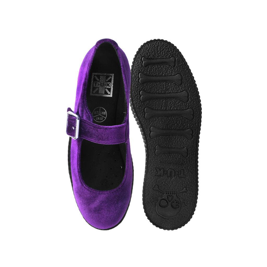 TUK Shoes Viva Flex Mary Jane Purple Velvet