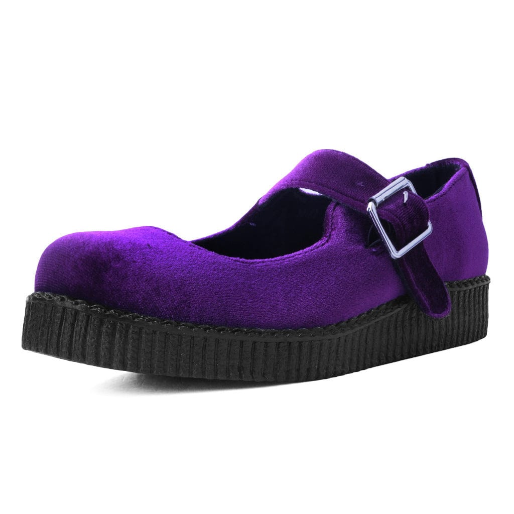 TUK Shoes Viva Flex Mary Jane Purple Velvet