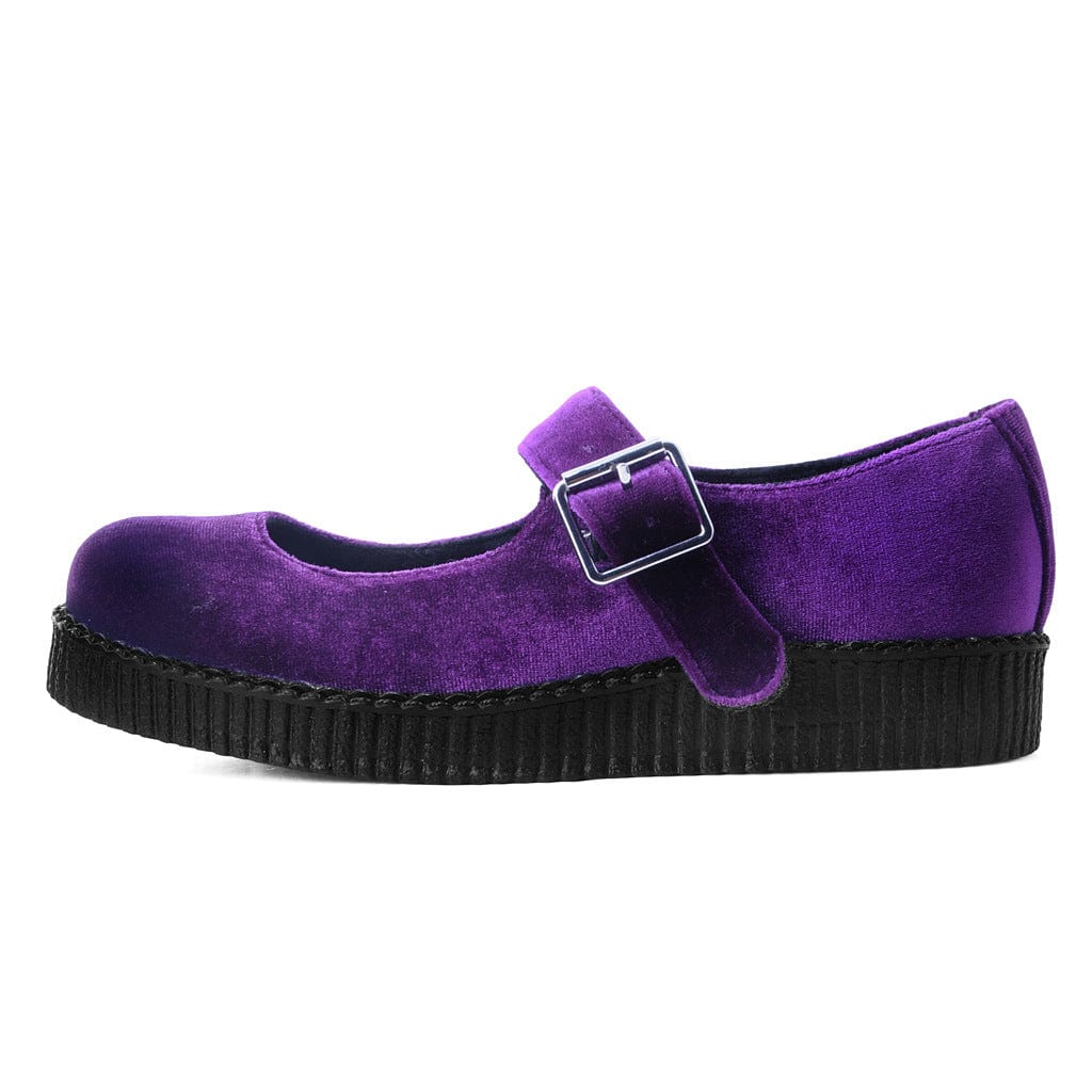 TUK Shoes Viva Flex Mary Jane Purple Velvet