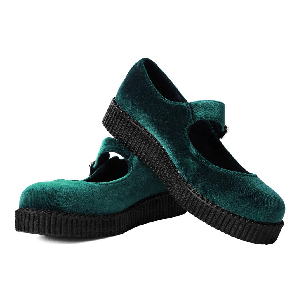 TUK Shoes Viva Flex Mary Jane Green Velvet