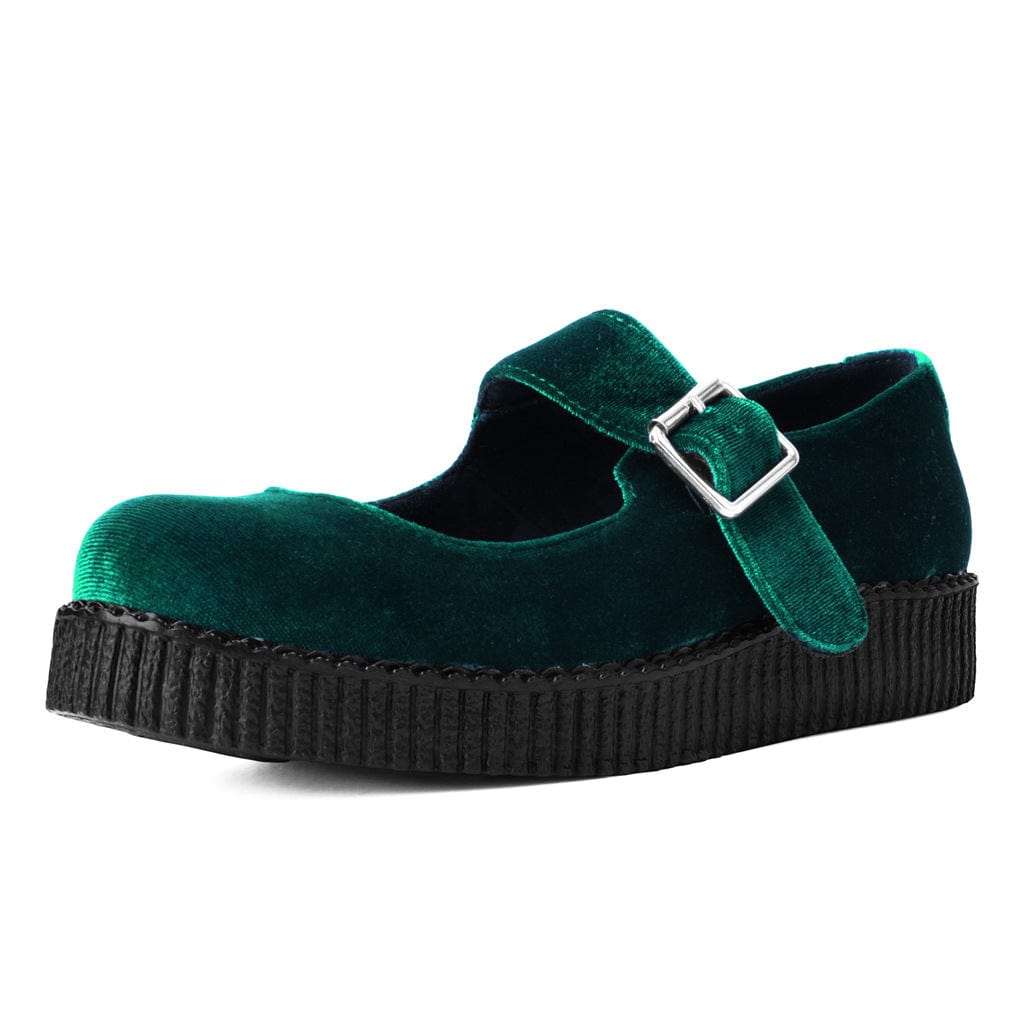 TUK Shoes Viva Flex Mary Jane Green Velvet