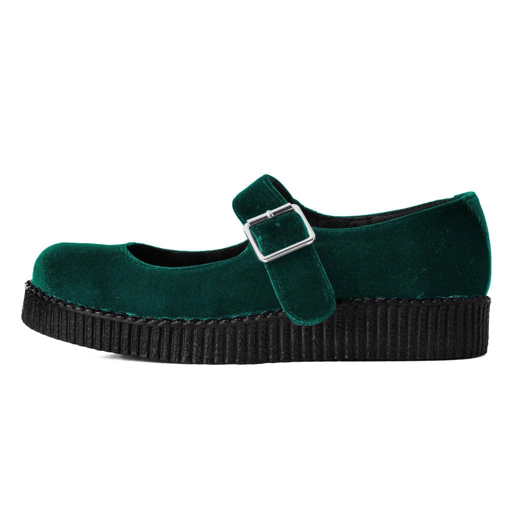 TUK Shoes Viva Flex Mary Jane Green Velvet