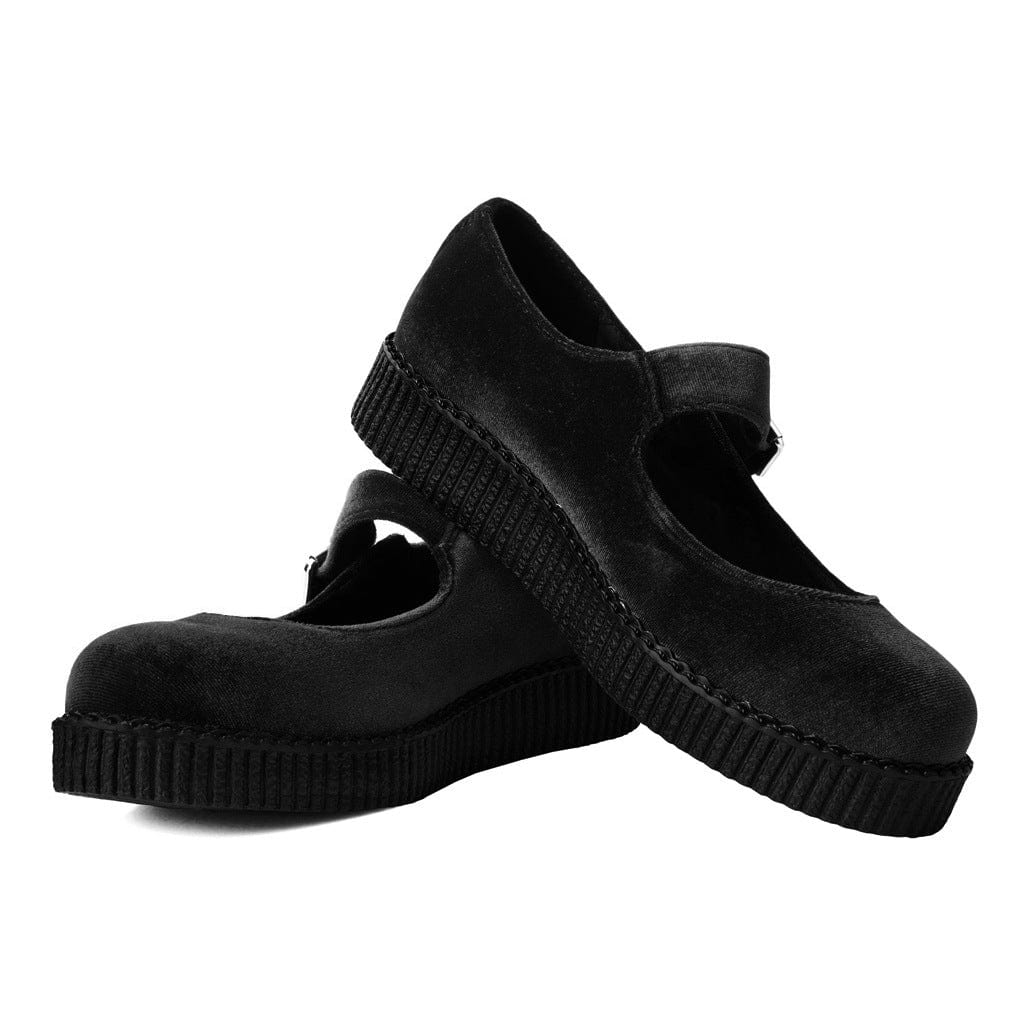 TUK Shoes Viva Flex Mary Jane Velvet Black