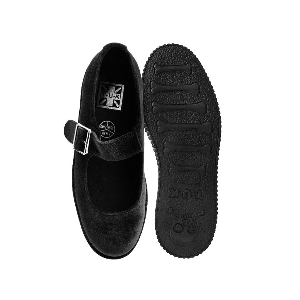 TUK Shoes Viva Flex Mary Jane Velvet Black