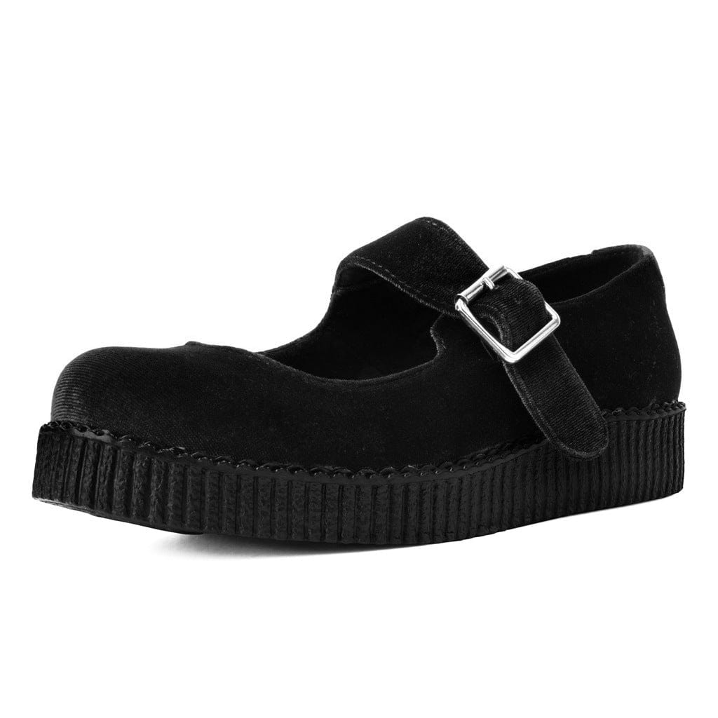 TUK Shoes Viva Flex Mary Jane Velvet Black