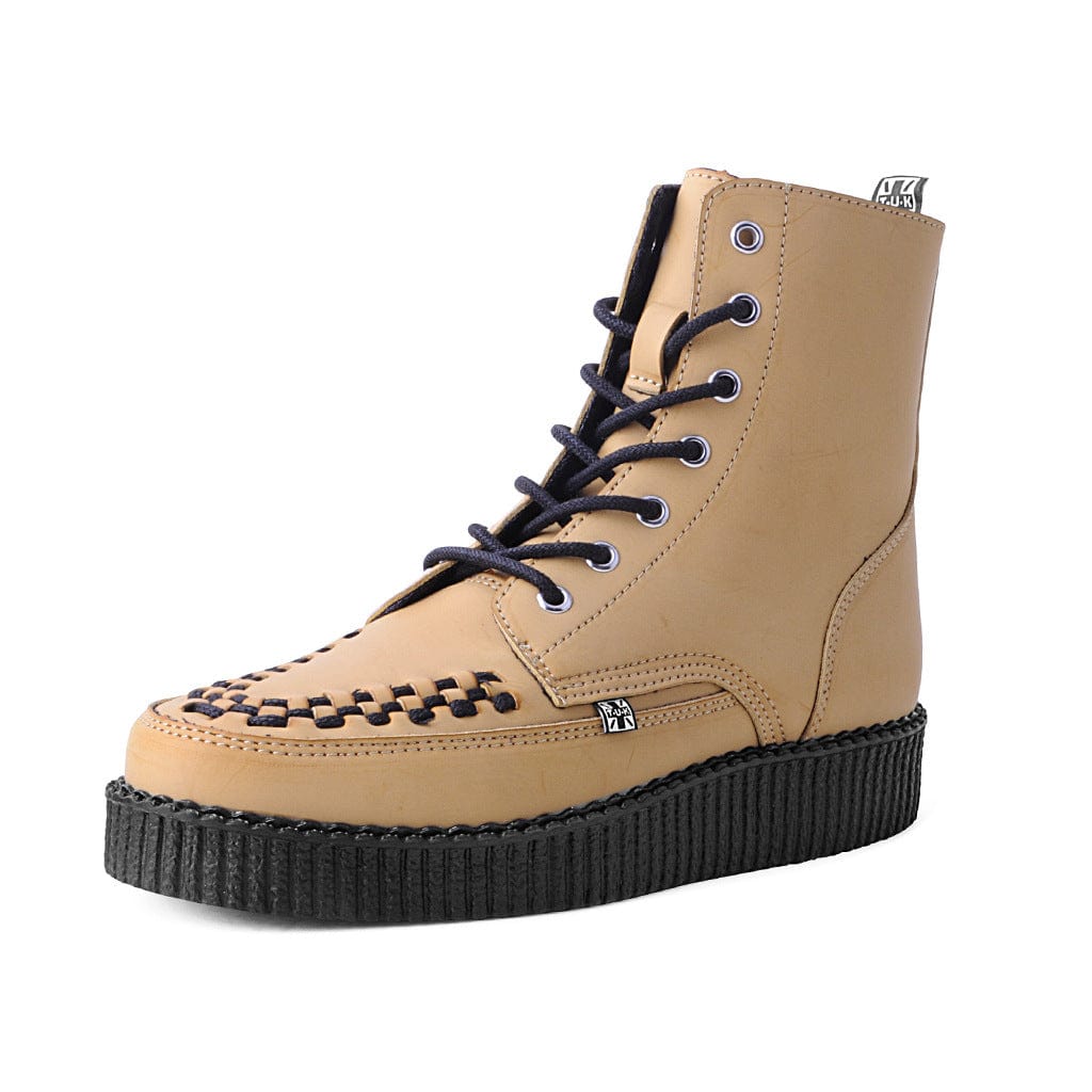 TUK Shoes Viva Flex Creeper Boot 7 Eye Tan Brush Off Tan Vegan Leather