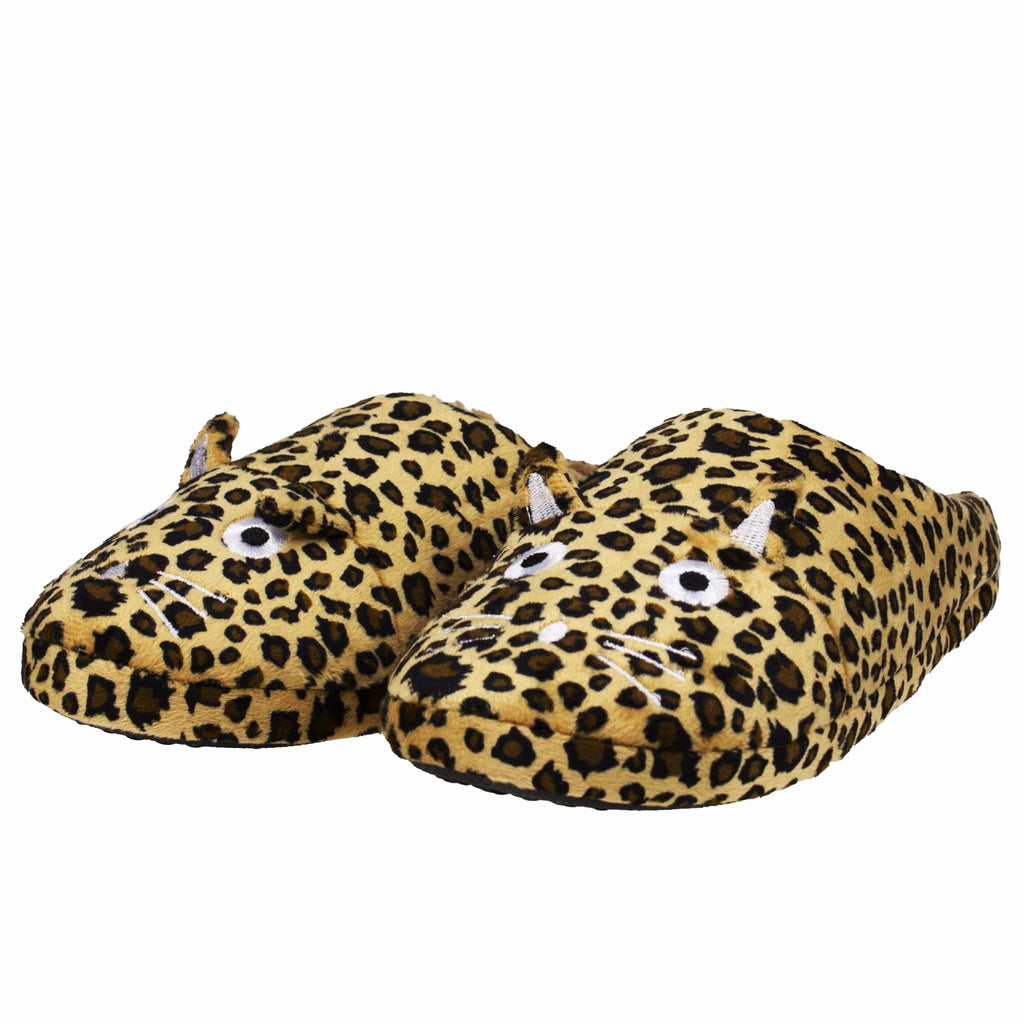 TUK Shoes Slipper Leopard Kitty Faux Fur