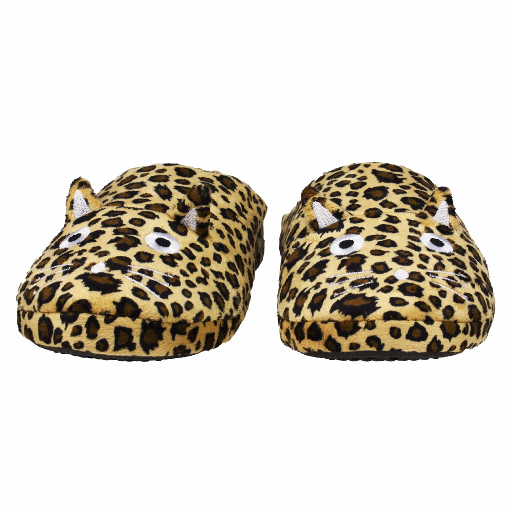 TUK Shoes Slipper Leopard Kitty Faux Fur