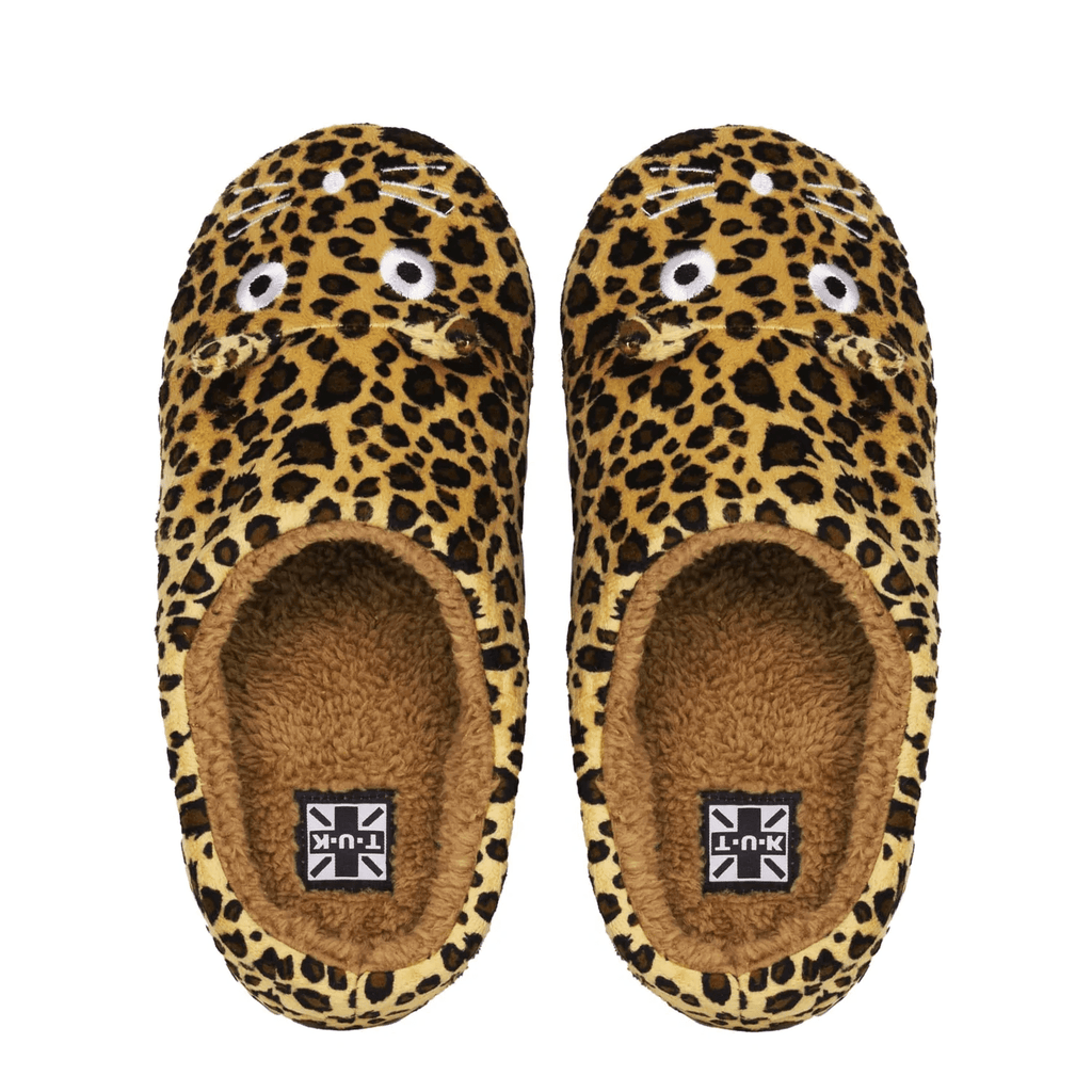 TUK Shoes Slipper Leopard Kitty Faux Fur