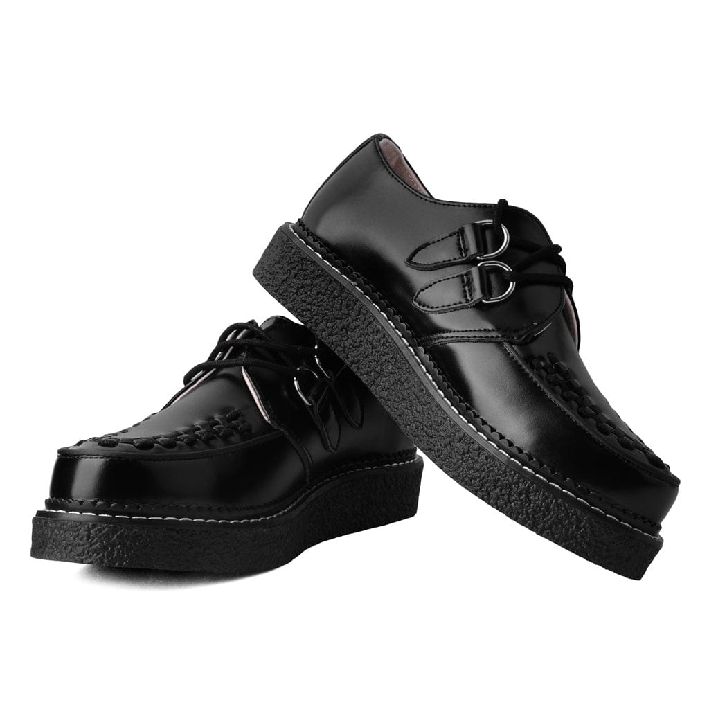 TUK Shoes 1970 Original Creeper Black Leather & White Stitch