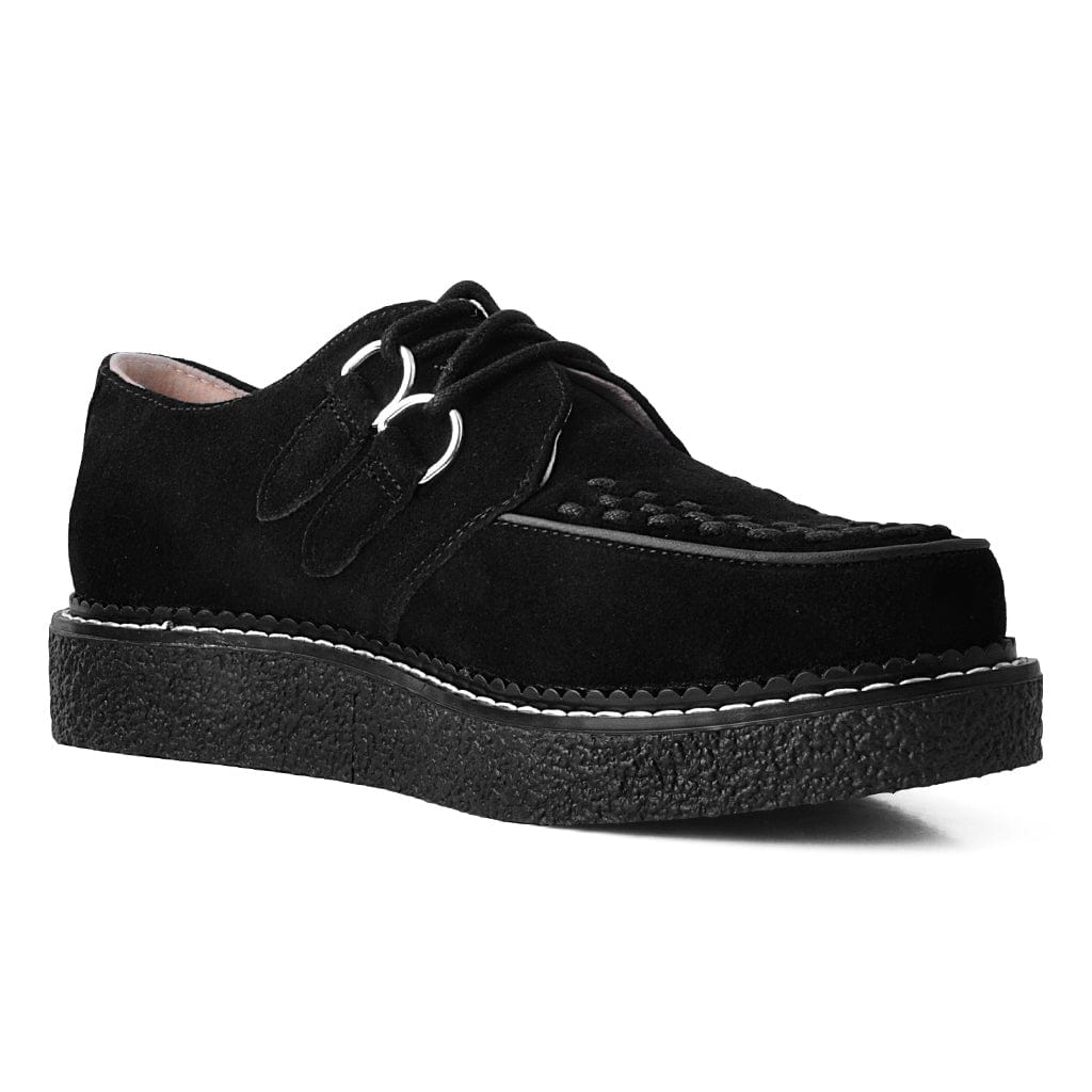 TUK Shoes 1970 Original Creeper Black Suede & White Stitch