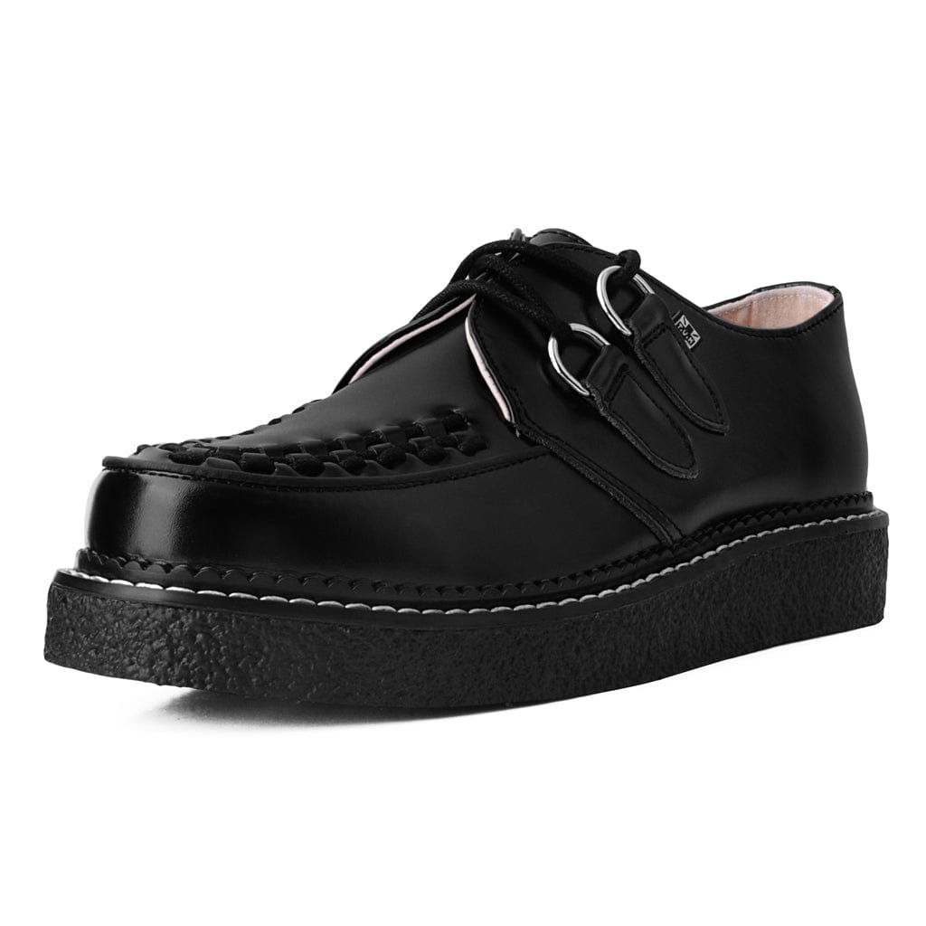 TUK Shoes 1970 Original Creeper Black Leather & White Stitch