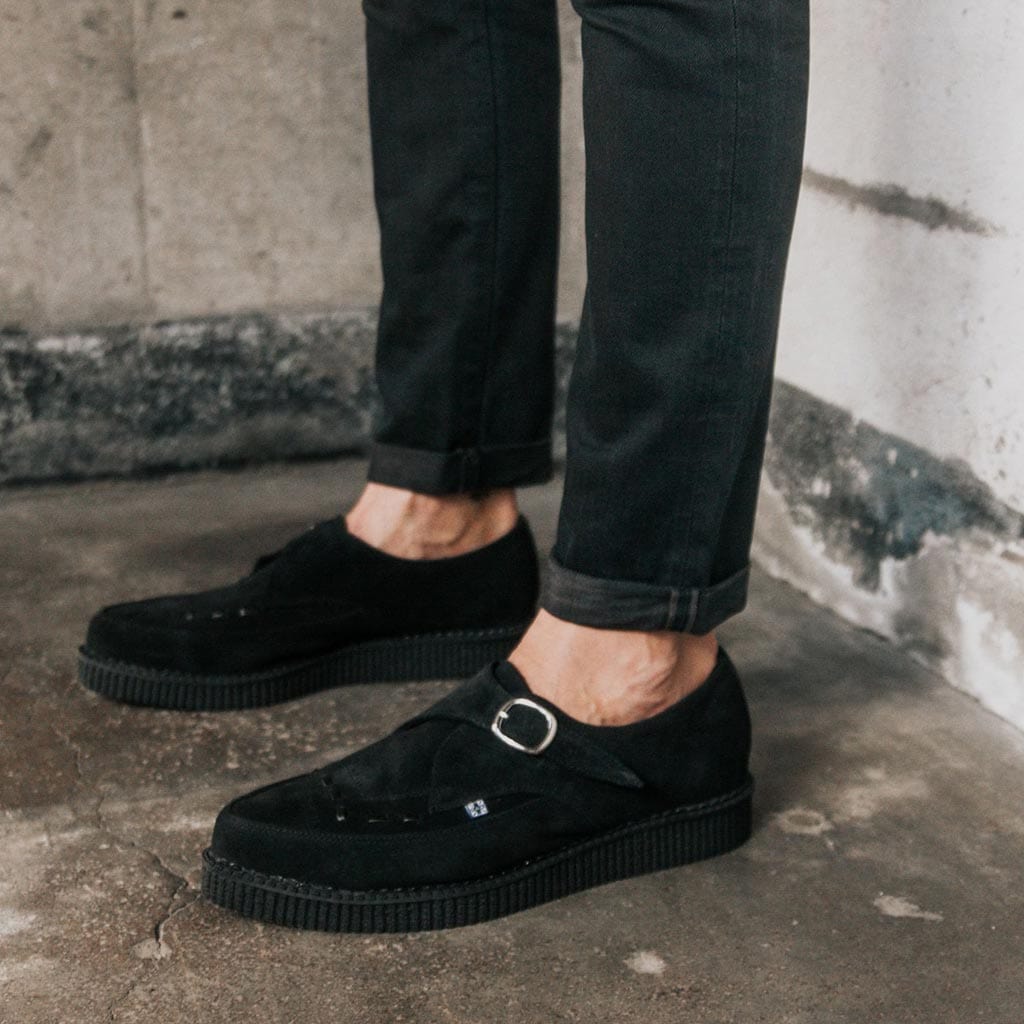 TUK Shoes Pointed Creeper Black Suede