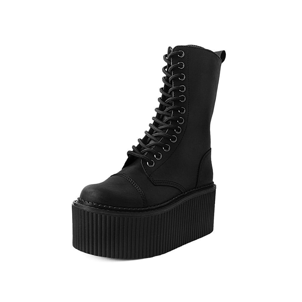 TUK Shoes Stratocreeper Boot 12-Eye Black Faux Leather