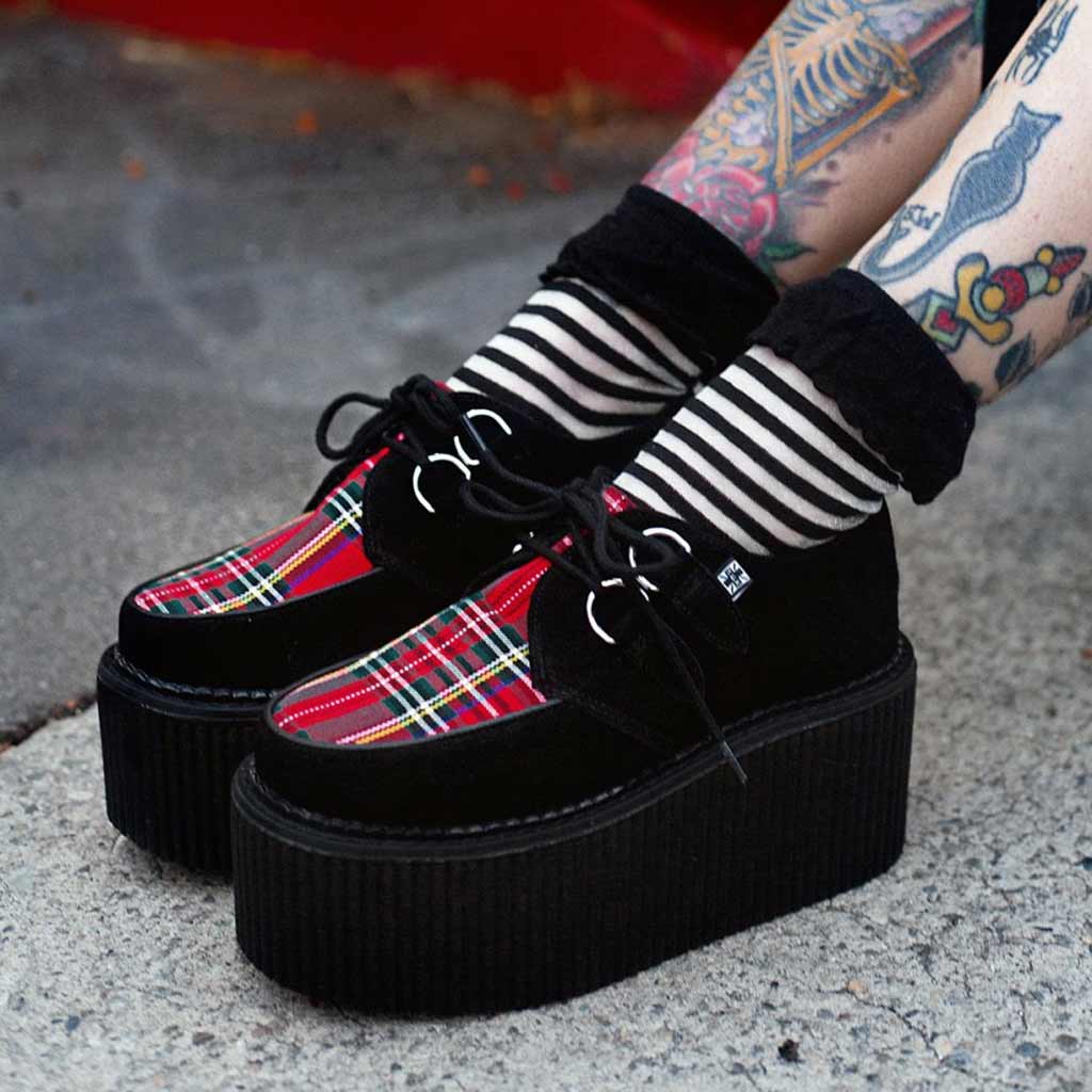 TUK Shoes StratoCreeper Black / Tartan Suede