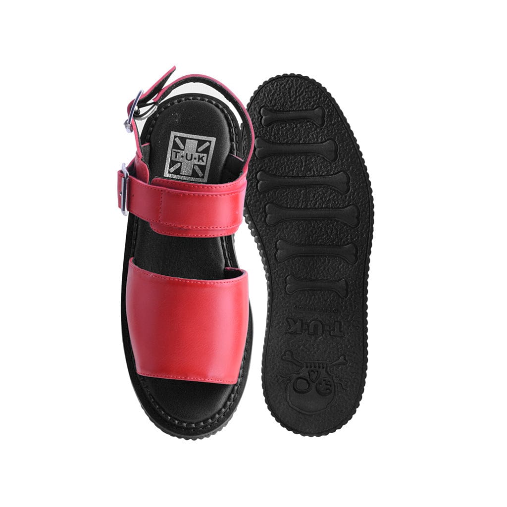 TUK Shoes Strato Sandal Brush Off Red Faux Leather