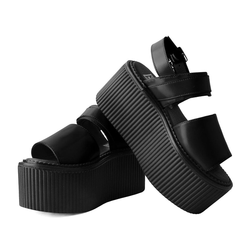 TUK Shoes Strato Sandal Brush Off Black Vegan Leather