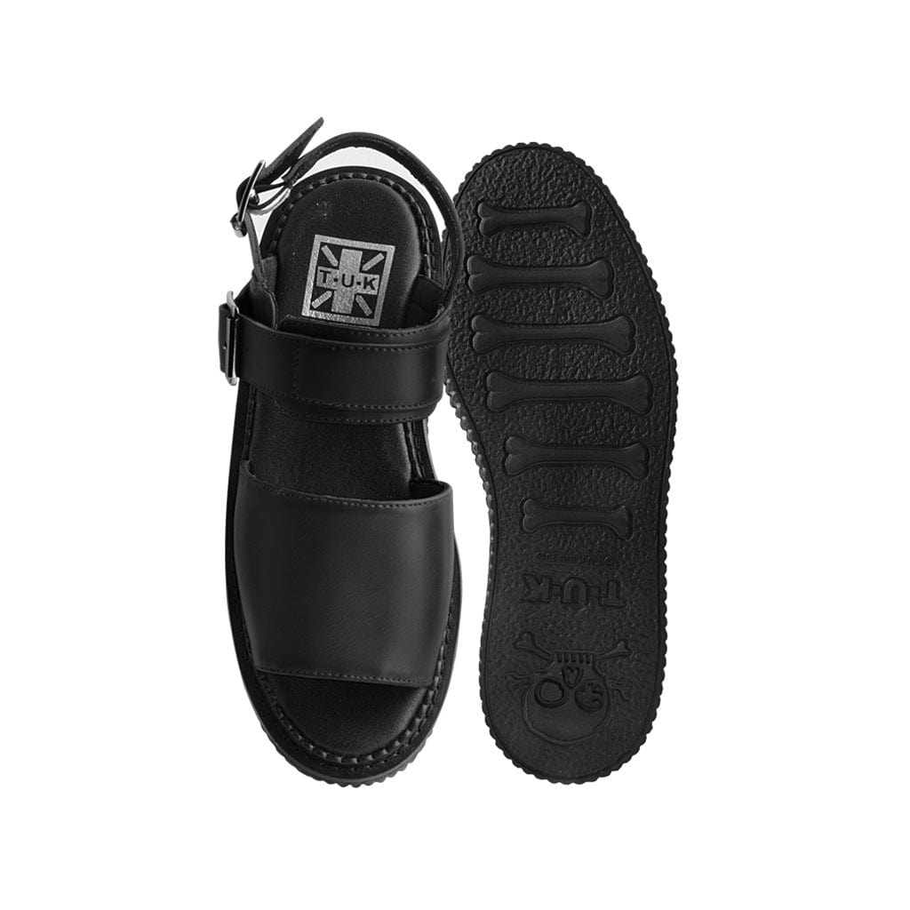 TUK Shoes Strato Sandal Brush Off Black Vegan Leather