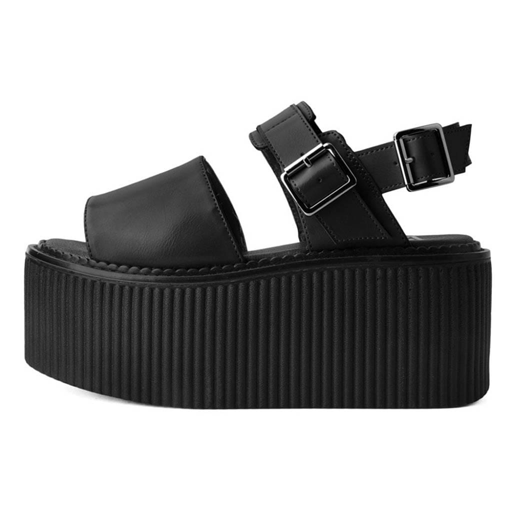 TUK Shoes Strato Sandal Brush Off Black Vegan Leather