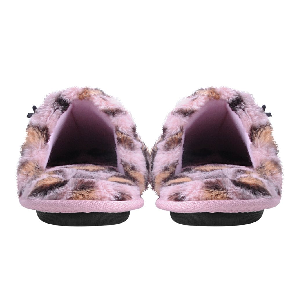 TUK Shoes Slipper Pink Leopard Faux Fur