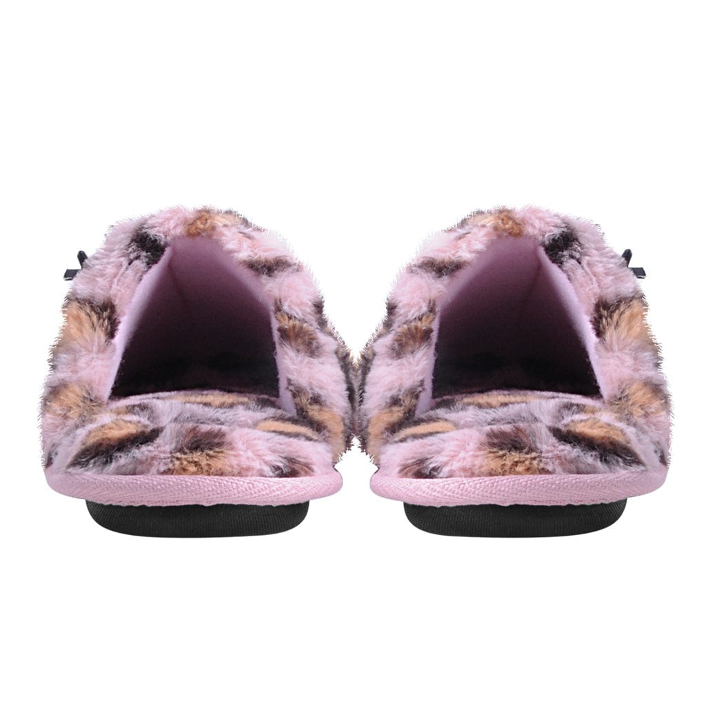 TUK Shoes Slipper Pink Leopard Faux Fur