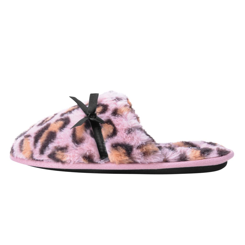 TUK Shoes Slipper Pink Leopard Faux Fur