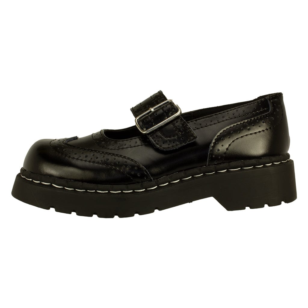 TUK Shoes Anarchic Mary Jane Brogue Black Leather