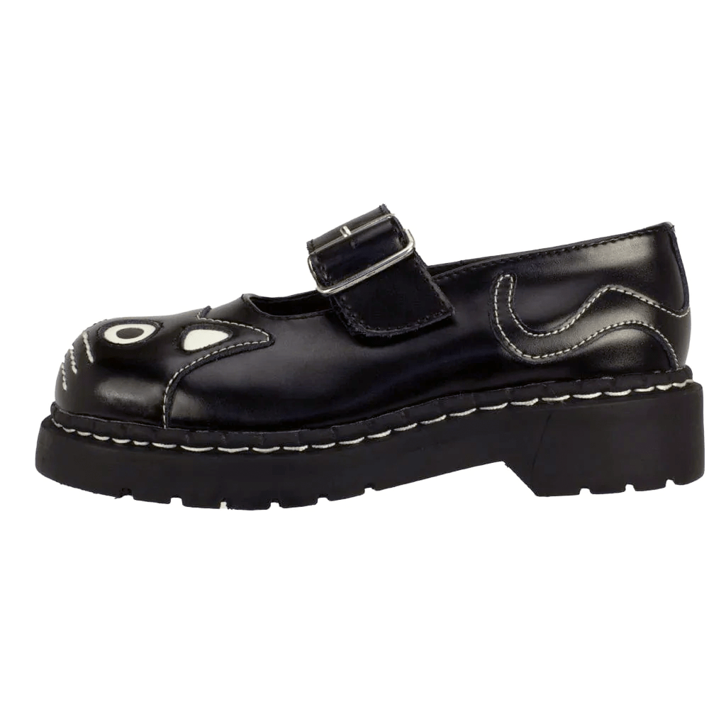 TUK Shoes Anarchic Mary Jane Kitty Black Leather