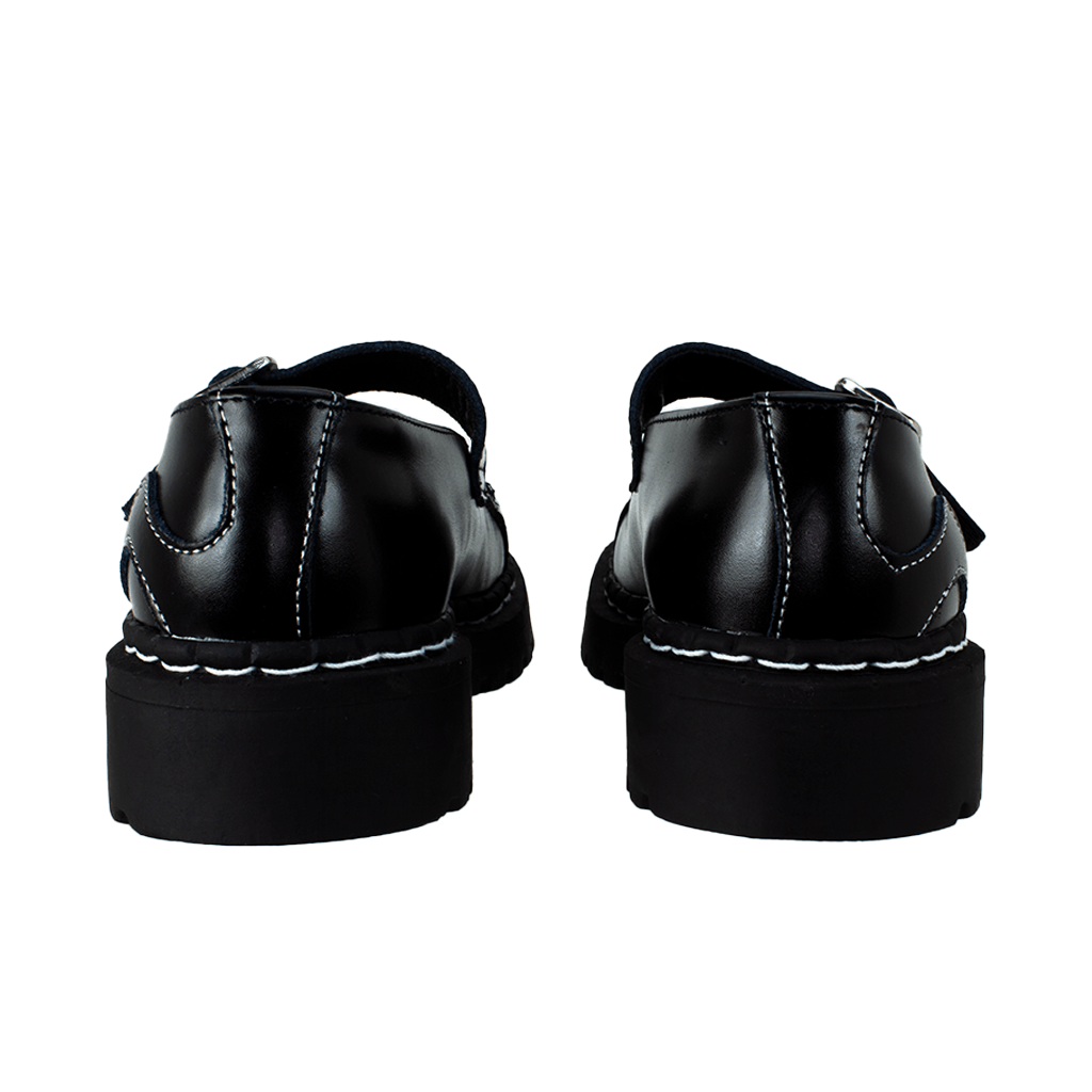 TUK Shoes Anarchic Mary Jane Kitty Black Leather