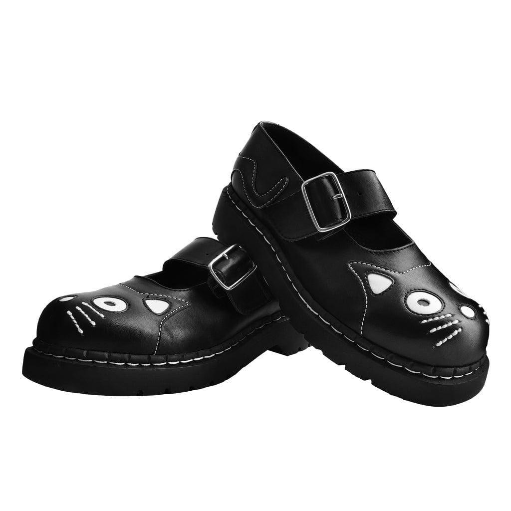 TUK Shoes Anarchic Mary Jane Kitty Black Vegan TUKskin
