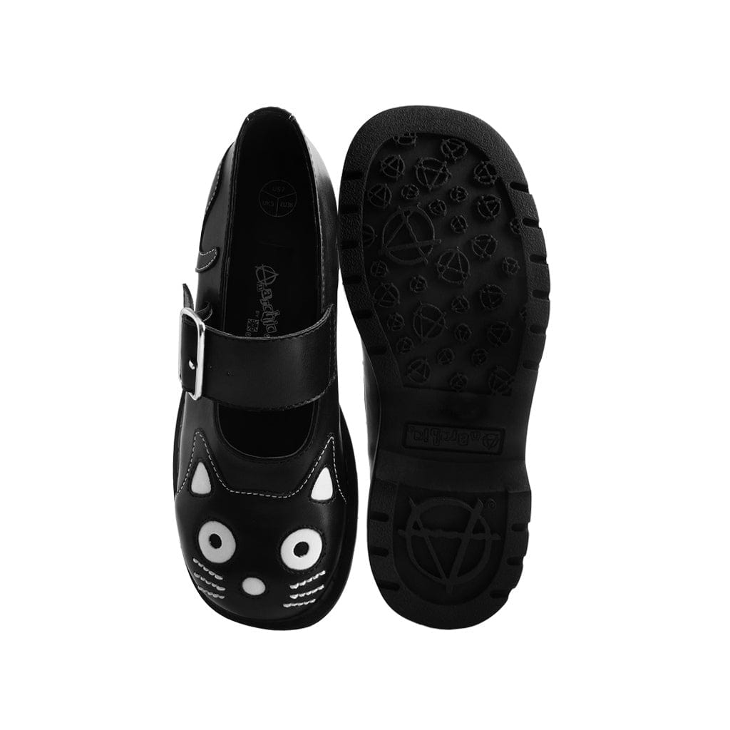 TUK Shoes Anarchic Mary Jane Kitty Black Vegan TUKskin