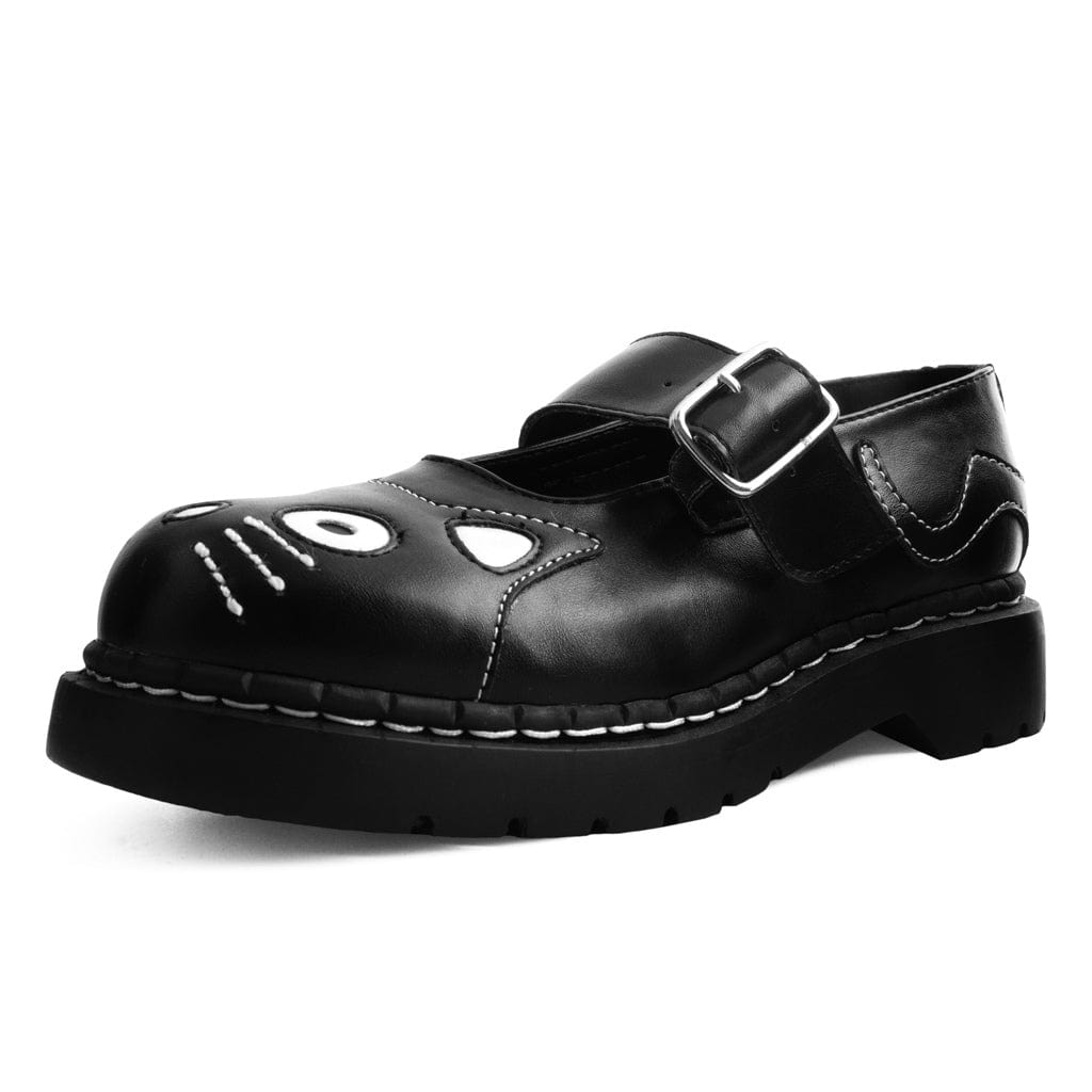 TUK Shoes Anarchic Mary Jane Kitty Black Vegan TUKskin