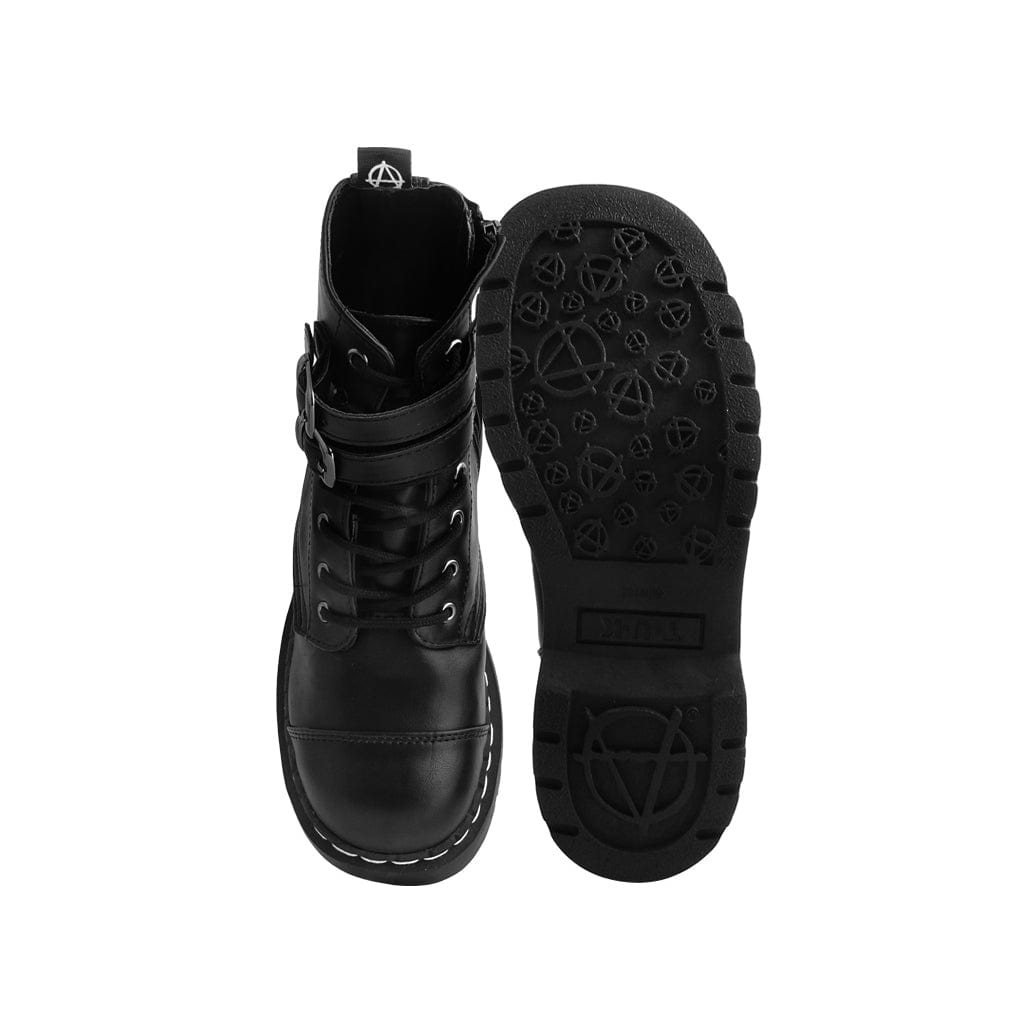 TUK Shoes Anarchic Capped Toe Boot Black Vegan Faux Leather