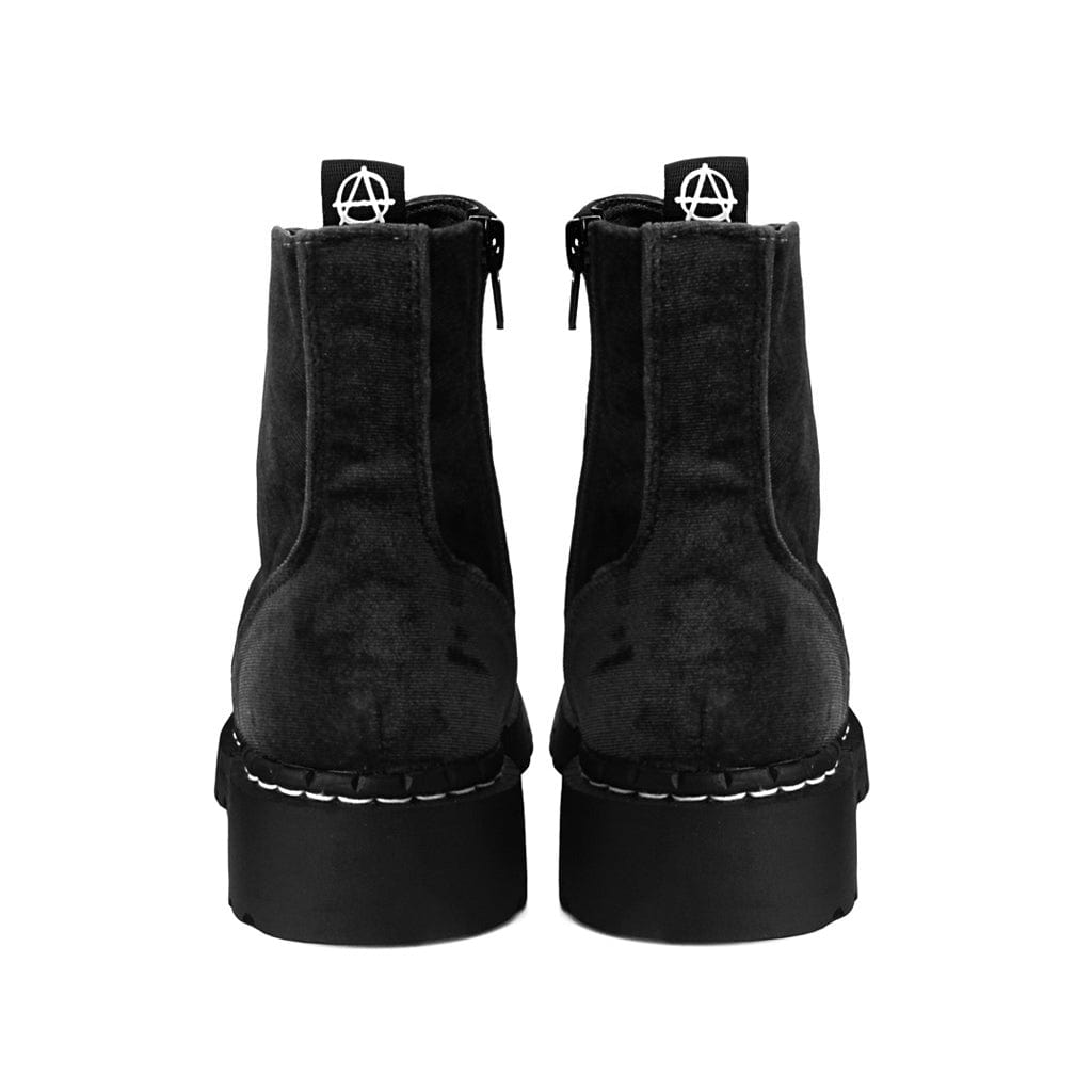 TUK Shoes Anarchic Capped Toe Boot Black Velvet