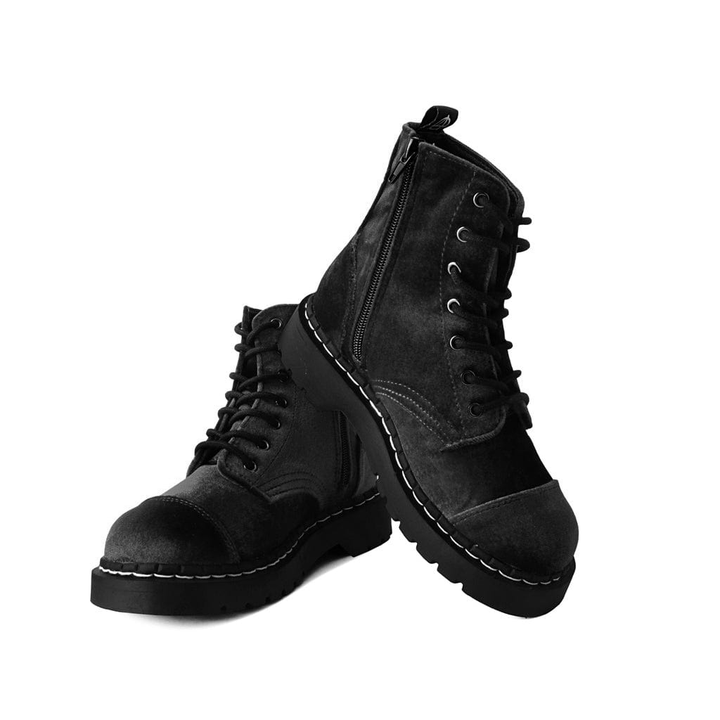 TUK Shoes Anarchic Capped Toe Boot Black Velvet